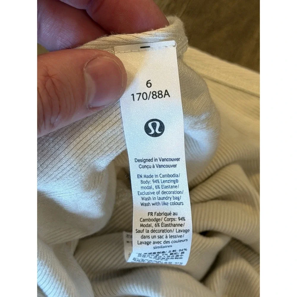 Lululemon Top Womens Size 6 Beige  Open Back Tie Tank Top